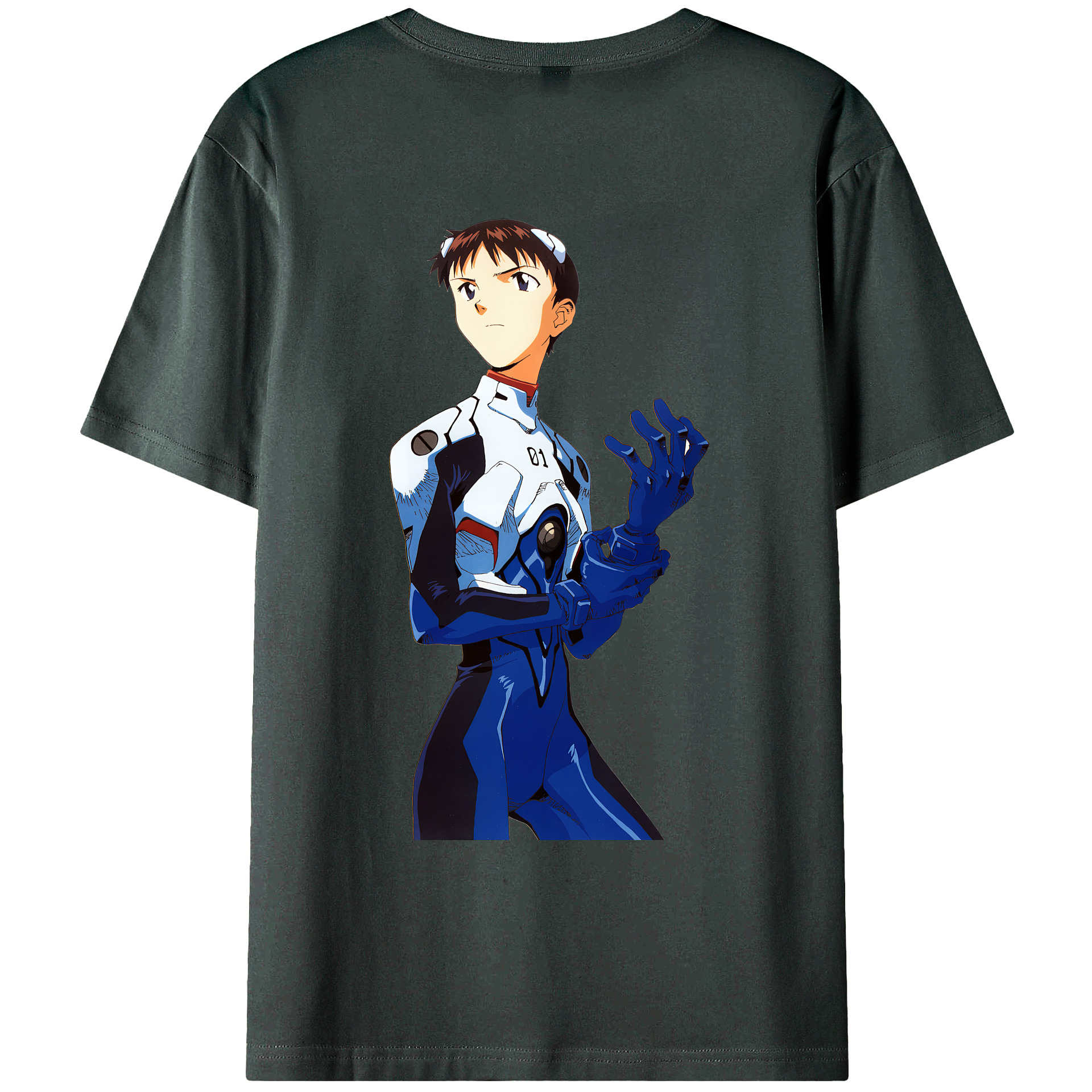 （画像用） EVA 新世紀エヴァンゲリオン 綿100％ メンズ半袖Tシャツ（バックプリント） 通気性